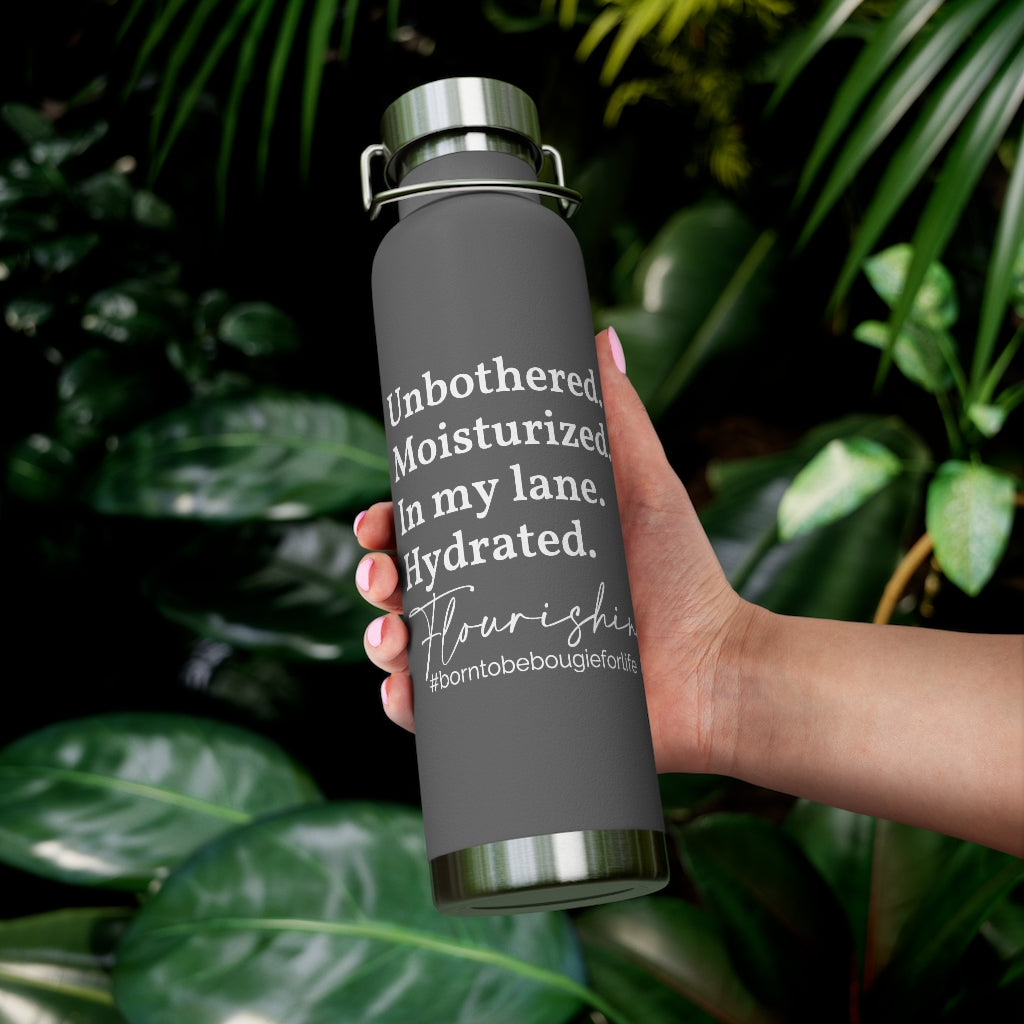 Unbothered & Flourishing - Screw Top Lid Tumbler - 4 Colors